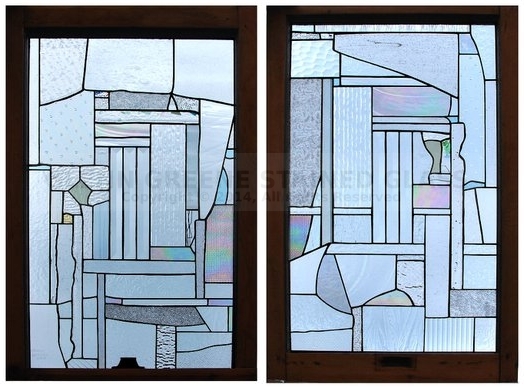 Set of two stained glass windows created by Glenn Greene